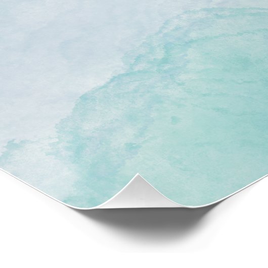 Blaue Wasserfarbe Poster (Ecke)
