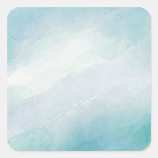Blaue Wasserfarbe Quadratischer Aufkleber (Vorderseite)