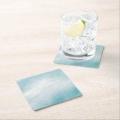 Blaue Wasserfarbe Rechteckiger Pappuntersetzer (Vor Ort)