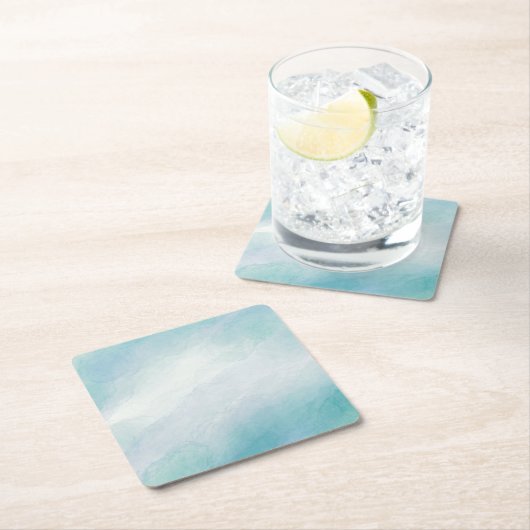 Blaue Wasserfarbe Rechteckiger Pappuntersetzer (Vor Ort)