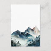 Blaue Wasserfarbe Rustikale Gebirge Details Umschl Begleitkarte (Rückseite)