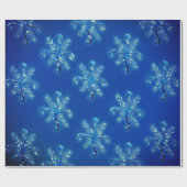Blaue Wasserfarbe Schneeflocken Geschenkpapier (Flach)