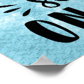 Blaue Wasserfarbe - seien Sie furchtlos Poster (Ecke)