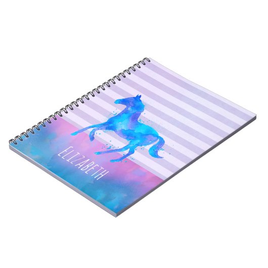 Blaue Wasserfarbe Silhouette auf Streifen Notizblock (Linke Seite)