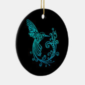 Blaue Wasserfarbe Stilvoll Hummingbird Keramik Ornament (Rechts)