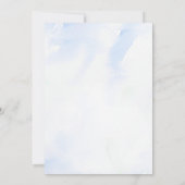 Blaue Wasserfarbe | Taufe Einladung (Rückseite)