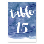Blaue Wasserfarbe Tischnummer (Rückseite)