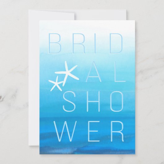 Blaue Wasserfarbe Tropisch Modernes BRAUTPARTY Einladung (Vorderseite)