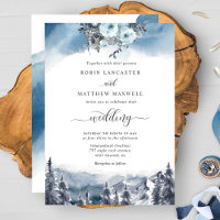 Blaue Wasserfarbe und blaue Berge Hochzeit