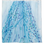 Blaue Wasserfarbe und pastellfarbene Kunstwerke Duschvorhang (Vorderseite)