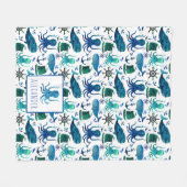 Blaue Wasserfarbe unter dem Meeresoktopus Fleecedecke (Vorderseite (Horizontal))