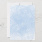 Blaue Wasserfarbe unter der Babydusche des Meeres Dankeskarte (Rückseite)