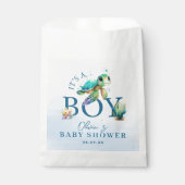 Blaue Wasserfarbe unter der Sea Baby-Dusche Geschenktütchen (Vorderseite)