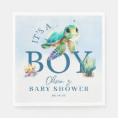 Blaue Wasserfarbe unter der Sea Baby-Dusche Serviette (Vorderseite)