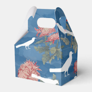 Blaue Wasserfarbe Vintage Blume und Vögel Geschenkschachtel