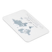 Blaue Wasserfarbe Weltkarte Hochzeitsankündigung Magnet (Rechte Seite)