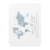 Blaue Wasserfarbe Weltkarte Hochzeitsankündigung Magnet (Vertikal)