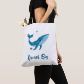Blaue Wasserfarbe Whale, Inspirationswunder-Zitat Tasche (Von Nahem)