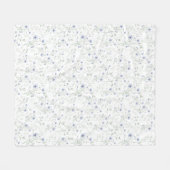 Blaue Wasserfarbe-Wildblume in Salbei Fleecedecke (Vorderseite (Horizontal))