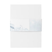 Blaue Wasserfarbe + Wildblumen Moderne Hochzeit Einladungsbanderole (Rückseitenbeispiel)