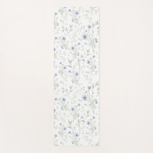 Blaue Wasserfarbe-Wildblumen-Monogramm-Name in Sal