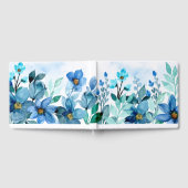 Blaue Wasserfarbe Wilde Blume Gästebuch (Voll)