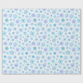 Blaue Wasserfarbe Winterschneeflocken und Glitzern Geschenkpapier (Flach)