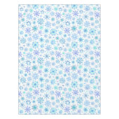 Blaue Wasserfarbe Winterschneeflocken und Glitzern Tischdecke (Vorderseite)
