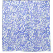 Blaue Wasserfarbe Zebra Muster Duschvorhang (Vorderseite)