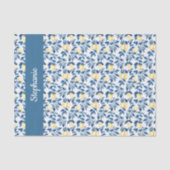 Blaue Wasserfarbe Zitrone Seidenpapier (Vorderseite)