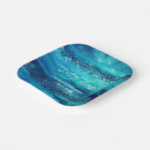 Blaue Wasserfarben am Strand Wassersportaktivitäte Pappteller (Gewinkelt)