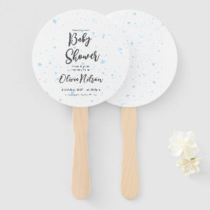 Blaue Wasserfarben-Baby-Party, Oh Boy Baby Shower Fächer