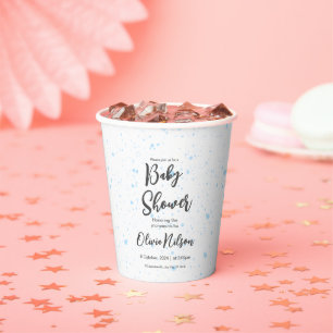 Blaue Wasserfarben-Baby-Party, Oh-Junge-Baby-Party Pappbecher