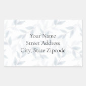 Blaue Wasserfarben-Blätter - Muster Rechteckiger Aufkleber (Vorderseite)