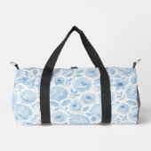 Blaue Wasserfarben-Blumenmuster Duffle Bag (Vorderseite)