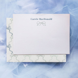 Blaue Wasserfarben Bows Personalisiert Stationery Mitteilungskarte