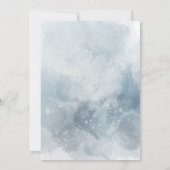 blaue Wasserfarben-Foliage Taufe Einladung (Rückseite)