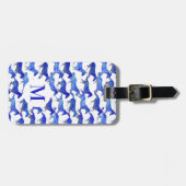 Blaue Wasserfarben Gepäckanhänger (Vorderseite horizontal)