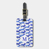 Blaue Wasserfarben Gepäckanhänger (Vorderseite vertikal)