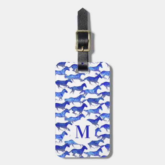 Blaue Wasserfarben Gepäckanhänger (Vorderseite vertikal)