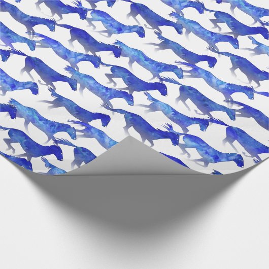 Blaue Wasserfarben Geschenkpapier (Ecke)