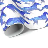 Blaue Wasserfarben Geschenkpapier (Rolleneckpunkt)