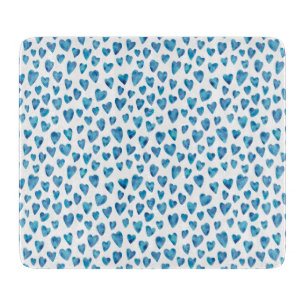 Blaue Wasserfarben-Hefezuschnitt Schneidebrett