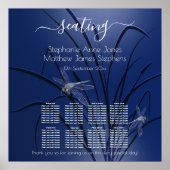 Blaue Wasserfarben-Libellen 8 Tischsitze c2 Poster (Vorne)