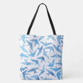 Blaue Wasserfarben-Muster Tasche (Rückseite)