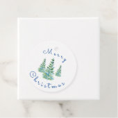 Blaue Wasserfarben Pinienbäume Geschenkanhänger (Beispiel)