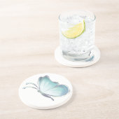 Blaue Wasserfarben-Schmetterlinge Getränkeuntersetzer (Seite)