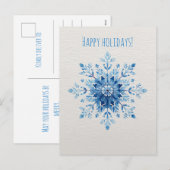 Blaue Wasserfarben-Schneeflocke, Weihnachten  (Vorne/Hinten)