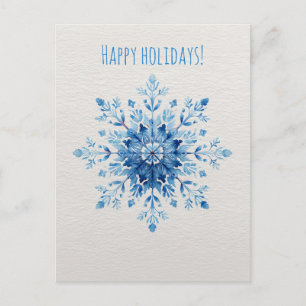 Blaue Wasserfarben-Schneeflocke, Weihnachten 
