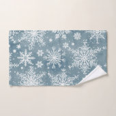 Blaue Wasserfarben-Schneeflocken Winter Badhandtuch Set (Handtuch)